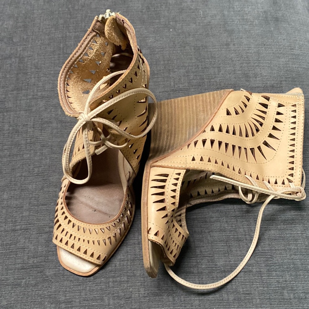 Jeffrey Campbell cutout laced wedges